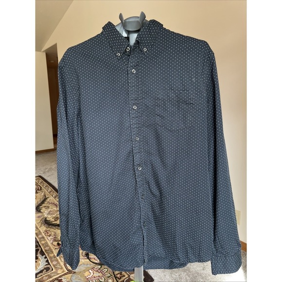 Denim & Supply Ralph Lauren Button Up Shirt Men's Extra Large Navy Polka Dots - Picture 1 of 10